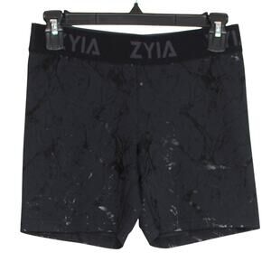NEW Zyia Shorts Banded Hustle Athleisure Lounge Metallic Black Marble Size Large